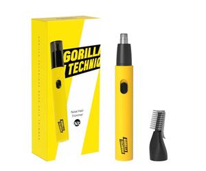 Gorilla Technique Nose Ear Hair Trimmer for Men, Rechargeable 2-in-1 Trimmer for Nose Ear Eyebrow Hair Removal, No Pull No Snag Grooming with High-Speed 10,000rpm Motor, 2 Heads
