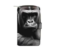 Gorilla Thinking Fashion Wallet Credit Card Holder Slim Coin Pocket Purse Handheld Phone Bags for Women Men 8×4.5×1.5 Inches