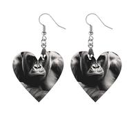 Gorilla Thinking Novelty Women's Dangle Earrings Fashion Printed Wood Earring Drop Pendants Jewelry