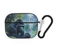 Gorilla Thunder Rain Stylish Case Cover Compatible with AirPods Pro Hard PC Protector with Keychain