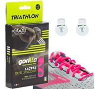 Gorilla - Triathlon Elastic Shoelaces - Exceed your Sports Goals - Save Time, Goodbye Knots Hello Comfort - Ultra Resistant Self-Locking - 123 cm