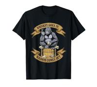 Gorilla Tshirt Whiskey Goes in Wisdom Comes Out Funny Monkey T-Shirt