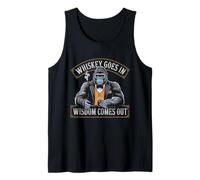 Gorilla Tshirt Whiskey Goes in Wisdom Comes Out Funny Monkey Tank Top