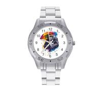 Gorilla Umbrella Monkey Colourful Quartz Wrist Watch Stainless Steel Watches for Men Women Easy to Read