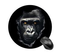 Gorilla Wall Art Round Mouse Pad Anti-Slip Waterproof Rubber Cute Computer Mat for Office Home Gaming Laptop