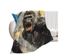Gorilla War Fighter Jets 250GSM Flannel Throws Blanket Lightweight Warm Fleece Knee Blankets for Bed Sofa 30"*40"（76 * 100cm）