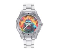 Gorilla Watch Simple Wrist Watch Stainless Steel Band Analog Quartz Watches for Women Men