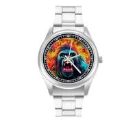 Gorilla Watch Stainless Steel Band Watch Dress Watch Digital Wrist Watch Analog Quartz Watch for Unisex