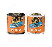 Gorilla Waterproof Patch & Seal Tape 100mm x 3m (Black & White, 1 Pack) - Instant Leak Repair & Heavy-Duty Waterproof Seal