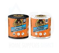 Gorilla Waterproof Patch & Seal Tape 100mm X 3M (Black & White, 1 Pack) - Instant Leak Repair & Heavy-Duty Waterproof Seal