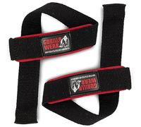 Gorilla Wear Padded Lifting Straps - Black - Bodybuilding and Fitness Accessory, Black/Red/White, One Size, Black/Red/White, One Size