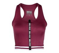 GORILLA WEAR Mesa Zip Front Crop Top Burgundy Red