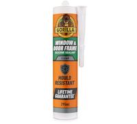 Gorilla Window & Door Clear Silicone Sealant, 295ml - Mould Resistant, 100% Waterproof Sealant, Rain Ready in 30 Minutes, Shrink & Crack Proof Sealant | Use on Window Frames, Doors & More