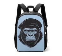 Gorilla with Hat Casual Daypack Daily Backpacks Travel Shoulder Bag with Adjustable Straps for Women Men