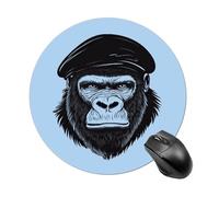 Gorilla with Hat Round Mouse Pad for Office Home