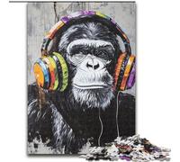 Gorilla with Headphones JigsawPuzzle 1000 Pieces for Teenagers, Challenging Game Gifts for Is Ideal As A Gift for The Whole Family (26x38cm)