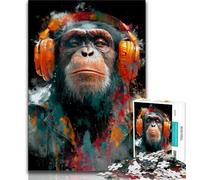 Gorilla with Headphones Puzzles for Teenagers 2000 Pieces,Decompressing Intellectual Educational Toy Birthday Present,Gifts,Wall Art 70x100cm