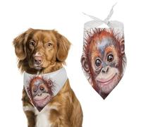Gorilla with Messy Hair Dog Bandana Washable & Adjustable Triangle Scarf, Breathable Pet Scarf for Small Medium Large Pets, Cute Fashion Pet Accessory