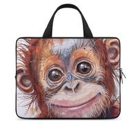 Gorilla with Messy Hair Laptop Sleeve Ultra-Thin, Waterproof 10inch Laptop Bags, Portable Protective Computer Bag with Hand Strap