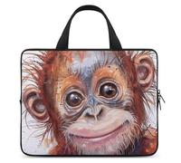 Gorilla with Messy Hair Laptop Sleeve Ultra-Thin, Waterproof 12inch Laptop Bags, Portable Protective Computer Bag with Hand Strap