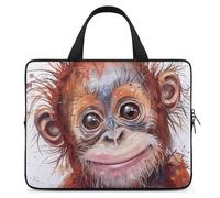 Gorilla with Messy Hair Laptop Sleeve Ultra-Thin, Waterproof 13inch Laptop Bags, Portable Protective Computer Bag with Hand Strap