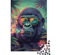 Gorilla with Sunglasses 1000 Piece Eco-Friendly Jigsaw Puzzle Adult Hobbyists Portable Mind Decompression Entertainment 52x38cm/1000pcs