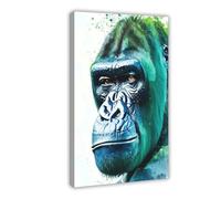 Gorilla With Thinking Face Canvas Poster Bedroom Decor Landscape Office Room Decor Gift 20x30inch(50x75cm)