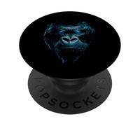 Gorilla Zoo Animal Lover Forest Art Motif Blue Eyes PopSockets Adhesive PopGrip