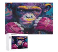 Gorilla1 Boxing Funny Wooden Puzzle Adults Difficult Jigsaw Puzzles with Storage Box for Family Game Birthday Gift