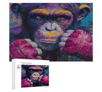 Gorilla1 Boxing Funny Wooden Puzzle Adults Difficult Jigsaw Puzzles with Storage Box for Family Game Birthday Gift
