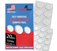 GorillaGrit Round Clear Adhesive Bumpers Combo (Large, Medium) Pack - Set of 20 Transparent Self Stick Rubber Pads for Glass Table Top, Furniture, Electronics, Laptop, Mirrors