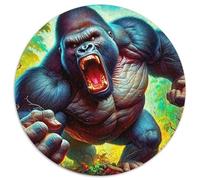 GorillaJigsaw Puzzle 1000 Piece for Adults Kids Round AngerCreative Challenge Puzzle Toy1000pcs (67.5x67.5cm)