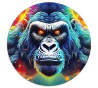 GorillaJigsaw Puzzle 1000 Pieces for Adults Round AngerCreative Challenge Toys Gift1000pcs (67.5x67.5cm)