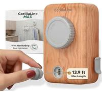 GorillaLine Max - Retractable Clothesline Indoor Outdoor Clothes Line - Heavy Duty Clothes Drying Laundry Line - Wall Mounted Drying Rack - Air Dry Clothing - Max Tighten with GorillaGrip