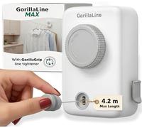 GorillaLine Max - Retractable Washing Line - Clothes Lines for Outside - Extendable Washing Line Rope 4.2m - Indoor and Outdoor Clothes Line - Max Tighten with GorillaGrip