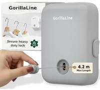 GorillaLine - Retractable Washing Line, Laundry Clothes Lines, Extendable Washing Line Rope 4.2m, Indoor Washing Line