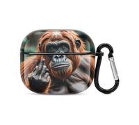 Gorillas Bluetooth Earbuds Case Cover Full Body Shockproof Protection Hard Case Support Wireless Charging with Keychain Personalized Gift for AirPods 3