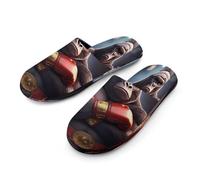 Gorillas Boxing Champion Men's Slippers Memory Foam Indoor House Shoes Lightweight Washable Slipper 45-46_（11-12）
