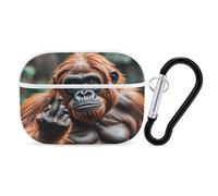 Gorillas Earbuds Organizer Shockproof Protective Airpods Pro Cover with Carabiner Clip Anti Fall Carrying Earphone Case Cover for Airpods Pro 2nd Generation White