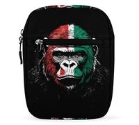 Gorillas Face Italian Flag Unisex Multi Purpose Mini Crossbody Bag Waterproof Small Shoulder Purse for Work Travel Shopping