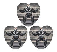 Gorillas in Fitness Gym Car Air Freshener, 3 Pcs Love form Hanging Air Freshener Cards, Long Lasting Fragrance Scented Cards for Car, Home, Office White-style