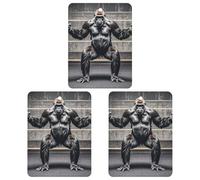 Gorillas in Fitness Gym Car Air Freshener, 3 Pcs Square Hanging Air Freshener Cards, Long Lasting Fragrance Scented Cards for Car, Home, Office Black-style