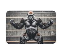 Gorillas in Fitness Gym Door Mat Super Water Absorbent Non Slip Bothroom Rugs for Bathtub Sink Puppy Dog Rugs Easy to Clean Quick Dry Diatom Mud Mat for Entryway Indoor Outdoor