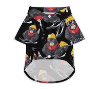 Gorillas on Skis Dog Shirts Summer Pet Clothes Comfort T-Shirts Short Sleeveless Top for Cats Dogs L