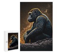 Gorillas Sitting: Seasonal Home Décor, 1000 PCS Jigsaw Puzzle for Adults - to Assemble, Frame And Display