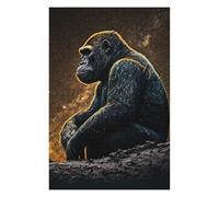 Gorillas Sitting Themed Wooden Jigsaw Puzzle for Adults, 1000 PCS