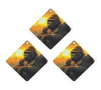 Gorillas Sunset Monkey Cute Car Air Fresheners 3pcs Long Lasting Scent Car Mirror Hanging Scented Cards Tablets
