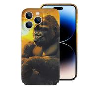 Gorillas Sunset Monkey Printed Phone Case Unisex Cute Hard Cellphone Protective Cover Compatible with iPhone 14/14 Plus/14 Pro/14 Pro Max