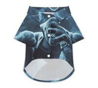 Gorillas Thunder Cute Pet T-Shirt Breathable Button Crew Neck Shirt for Cats Dog Clothes Outdoor Apparel Outfit