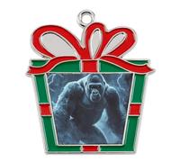 Gorillas Thunder Funny Christmas Pendant Charms Metal Hanging Xmas Tree Ornament Necklace Jewelry Circular